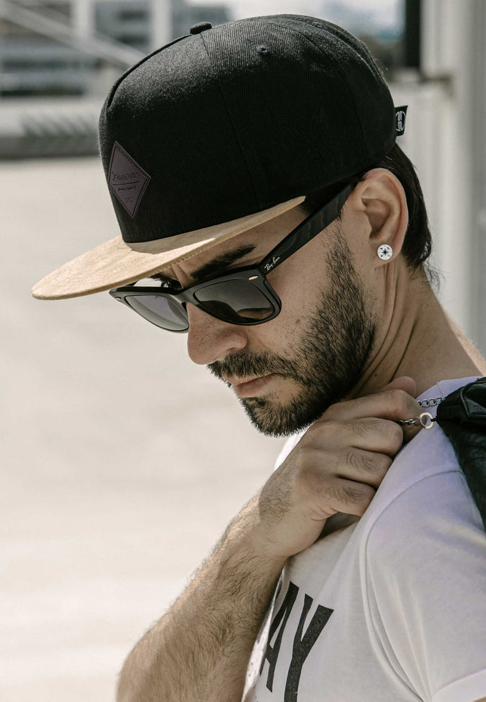 Blackskies-Port-Fairy-Snapback-Cap-Mens-Baseball-Hat-Black-Suede