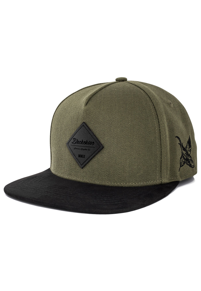 Port-Louis-Snapback-Cap-Olive-Suede