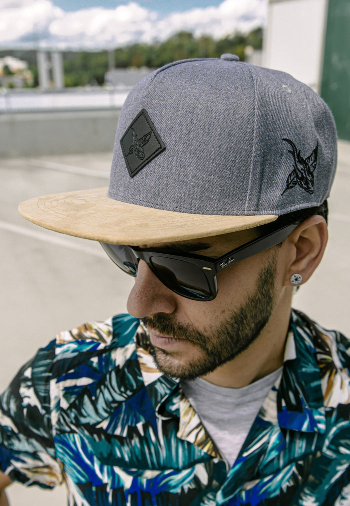 Blackskies-Port-Venice-Snapback-Cap-Baseball-Hat-Cappy-Flat-Brim-Grey