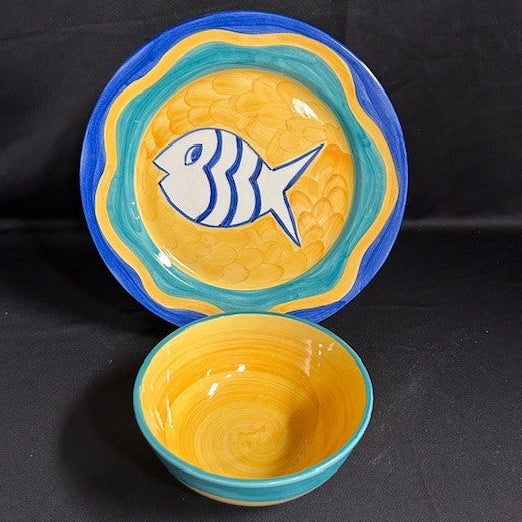 Portuguese "Aquarium" Plate & Bowl