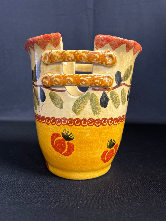 Pottery Jug Hand Painted; Made in Italy