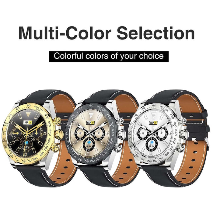 Premium stainless steel smartwatch- waterproof sports design front view