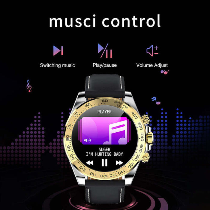 Premium stainless steel smartwatch- waterproof sports design side profile