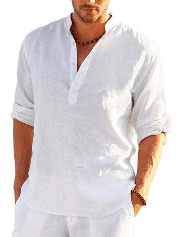 Premium Striped Linen Shirt Modern US EU Regular Fit size 2XL 138cm