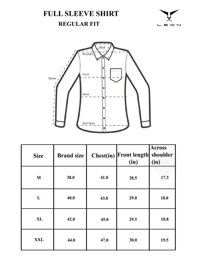 Prime Blue Patterned Full Sleeve Shirt LEON