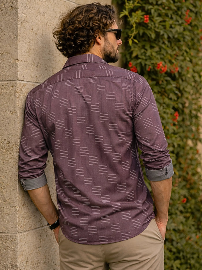 Prime Wine Patterened Full Sleeve Shirt LEON