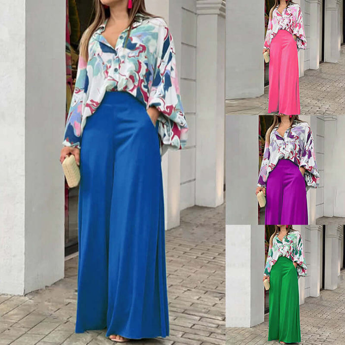 Printing Temperament Commute Set Women unique design full two piece outfit.