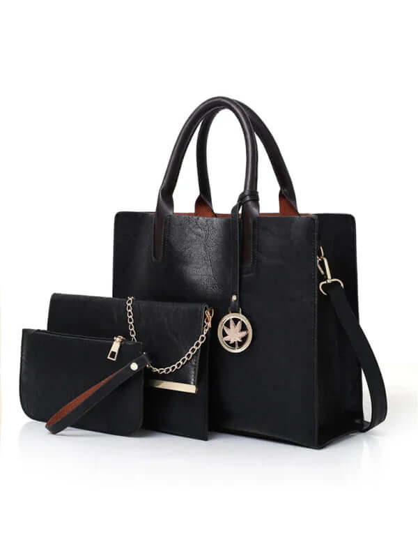 PU Large Capacity Tote Handbag Set Crossbody for Women full set display