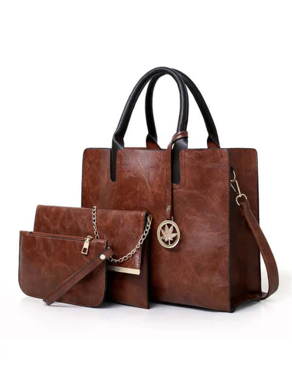 PU Large Capacity Tote Handbag Set Crossbody for Women side angle