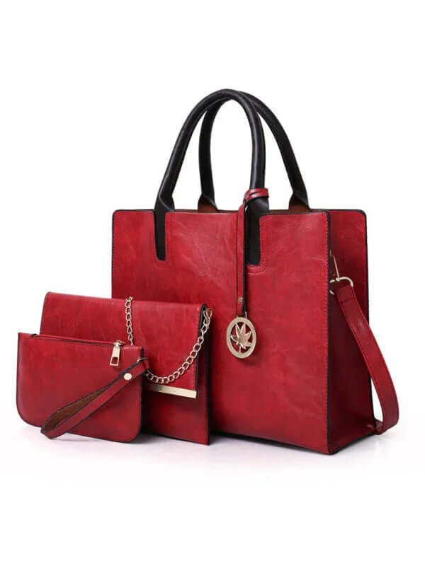PU Large Capacity Tote Handbag Set Crossbody for Women interior space
