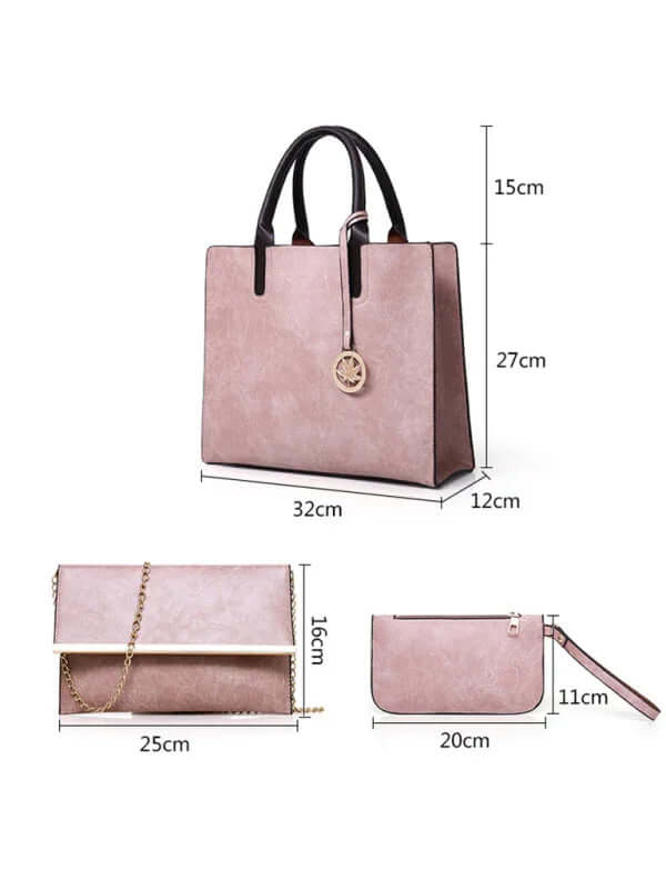 PU Large Capacity Tote Handbag Set Crossbody for Women PU leather texture