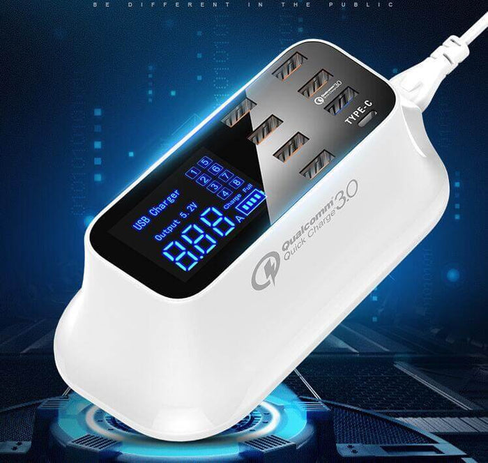 Quick Charge 3.0 Smart USB Charging Station accessory, fast usb charger hub, smart charging dock, quick charge 3.0 multi-port station, universal usb charging hub, desktop fast charger, smart gadget accessory, efficient charging solution