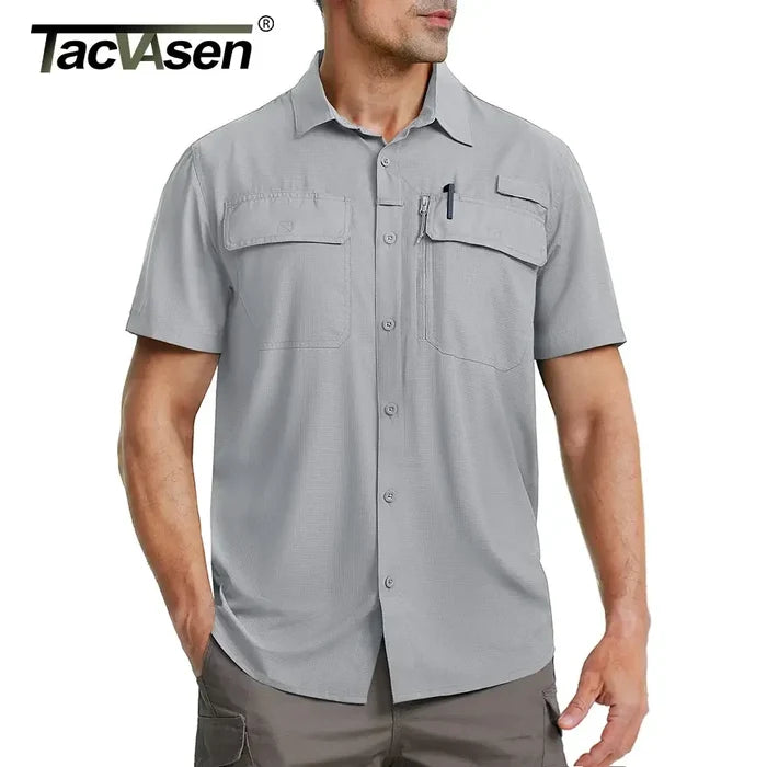 Quick Dry UPF 50+ Outdoor Fishing Hiking Shirt Men fishing performance sun protection fabric