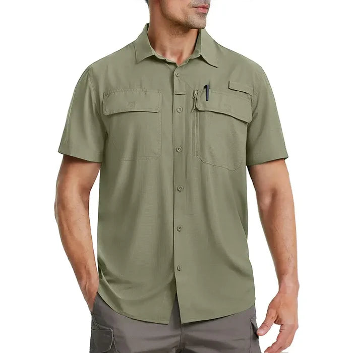 Quick Dry UPF 50+ Outdoor Fishing Hiking Shirt Men fishing performance UV blocking technology