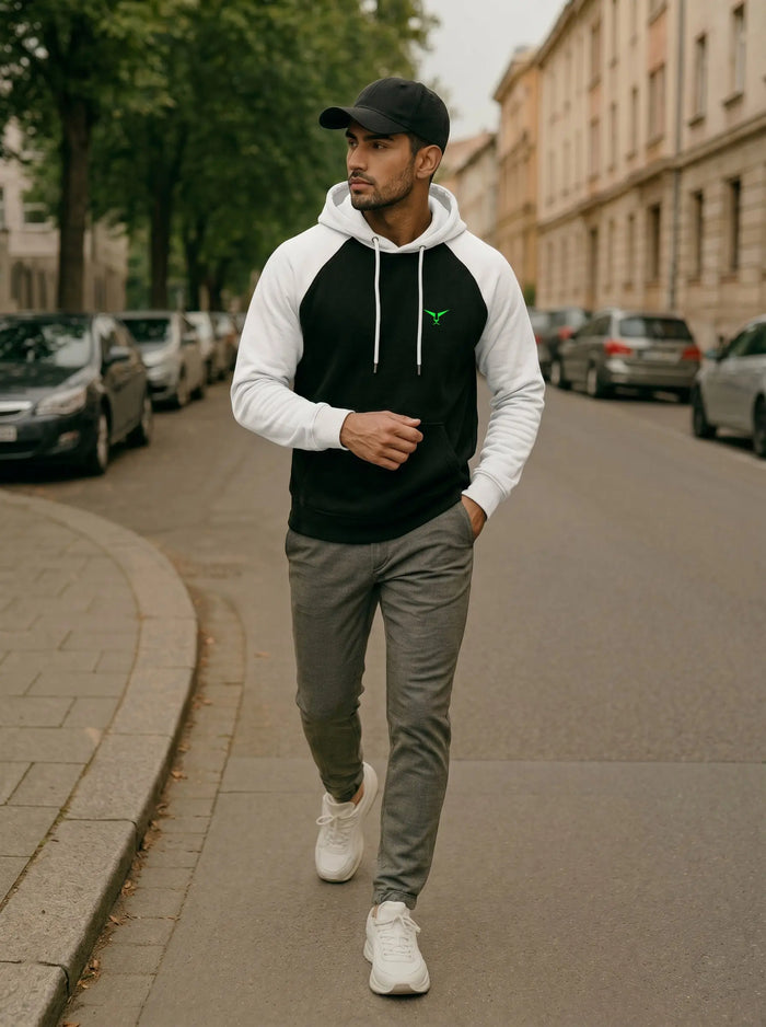 Raglan Sleeve Pullover Hoodie LEON