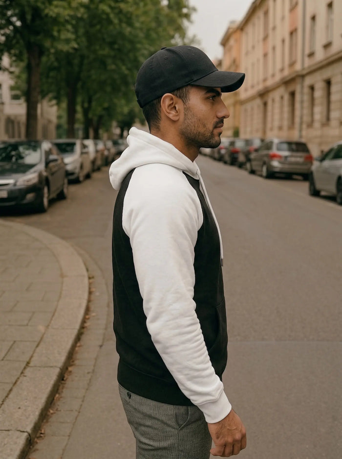 Raglan Sleeve Pullover Hoodie LEON