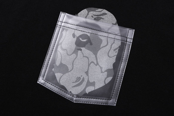 REFLECTIVE SOLID CAMO APE HEAD RELAXED FIT POCKET L/S TEE