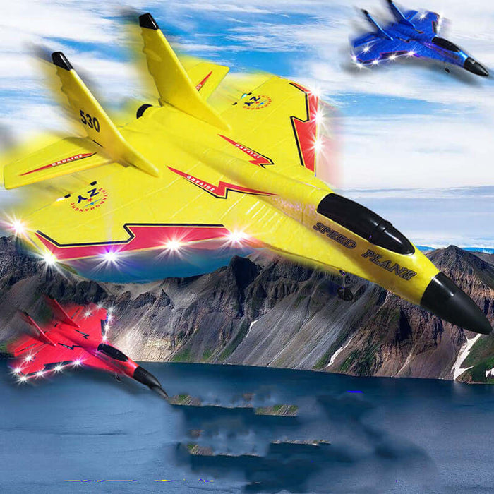 Remote Control Toy Fighter with led lights.