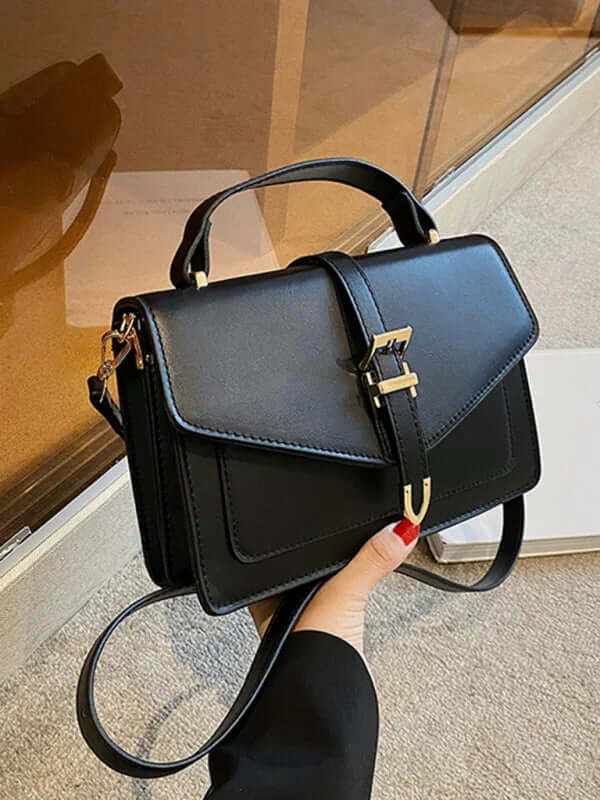 Retro Small Square Shoulder Crossbody Bag for Women PU leather texture