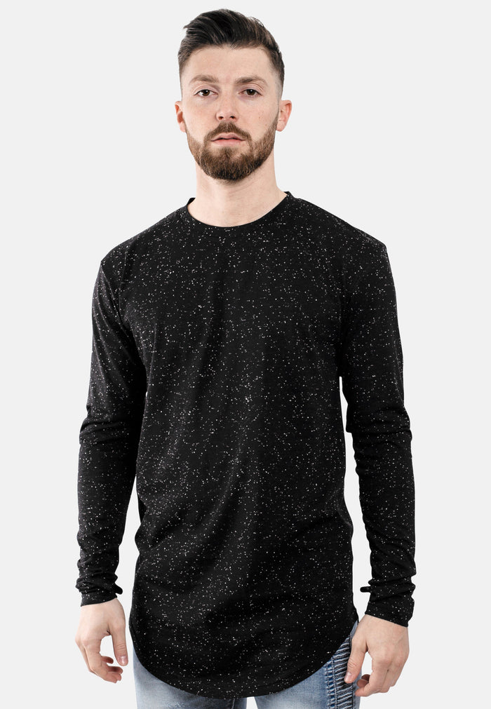Oversize-Round-Longline-Long-Sleeved-T-Shirt-Black-Speckle