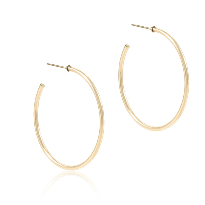 Round Gold Smooth Post Hoop - Molly + Kate