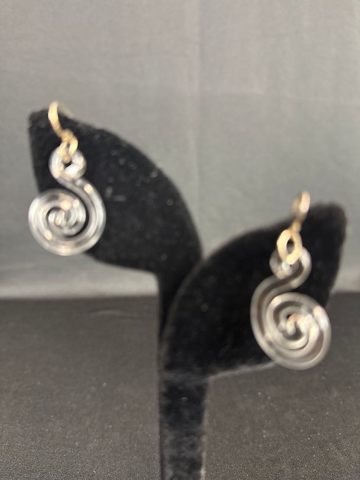 Roxann Astra Flat Spiral Pyrex Earrings