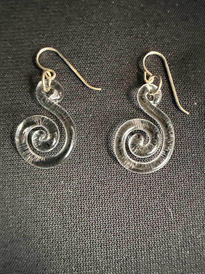 Roxann Astra Flat Spiral Pyrex Earrings