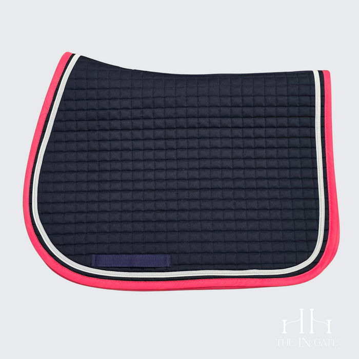 Saddle Pad - American Style – Navy / Fuscia / White spaced