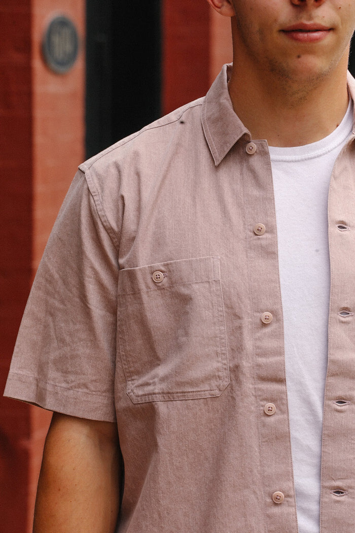 Short Sleeve Workshirt- Blush