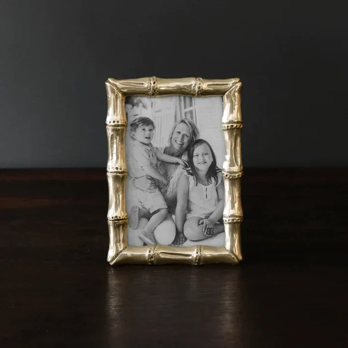 GIFTABLES Sierra Modern Bamboo 4 x 6 Frame (Gold) - The In Gate