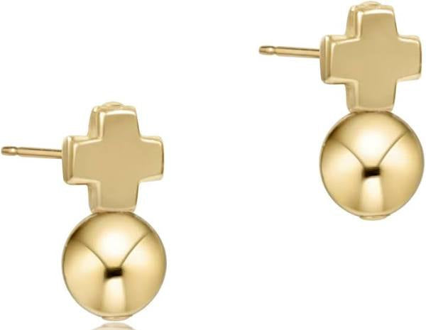 Signature Cross Gold Stud - Gold - Molly + Kate