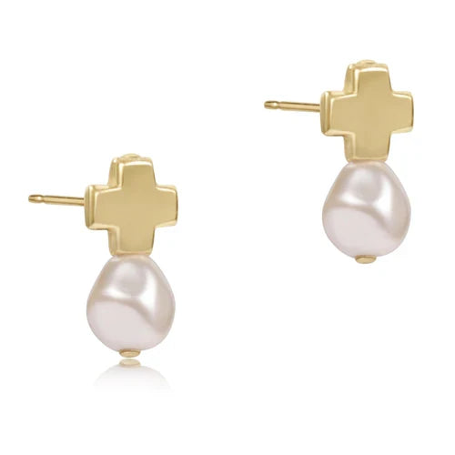 Signature Cross Gold Stud - Gold - Molly + Kate