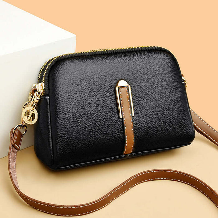 Simple Shoulder Texture Western Style Messenger Bag women fashion