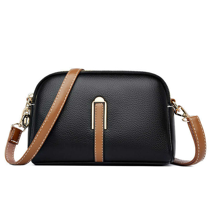 Simple Shoulder Texture Western Style Messenger Bag blue elegant top
