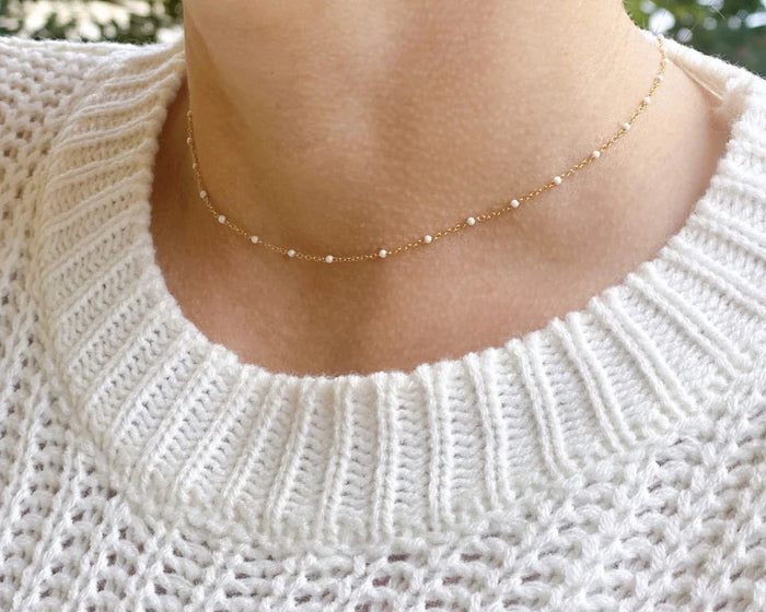 Simplicity Chain Necklace - Pearl - Molly + Kate