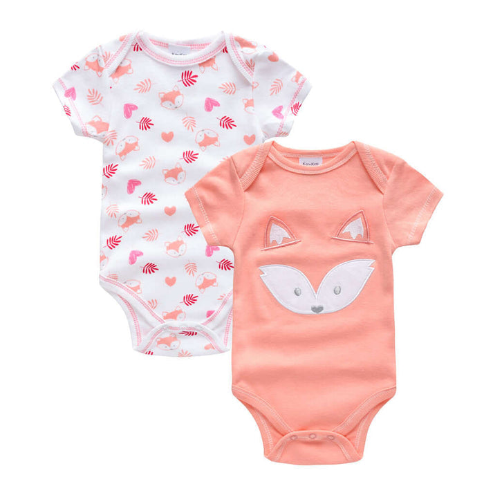 Sleeveless Baby Rompers Clothes concealed button closure.