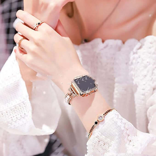 Smart Watch Pearl Bracelet Band – Elegant Replacement Strap for Women, smartwatch bracelet band, pearl watch strap, elegant smartwatch band, women smartwatch accessories, replacement watch strap, luxury pearl bracelet band, fashion smartwatch band