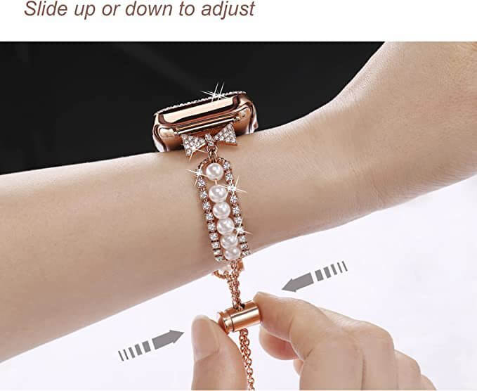 Smart Watch Pearl Bracelet Band – Elegant Replacement Strap for Women, smartwatch bracelet band, pearl watch strap, elegant smartwatch band, women smartwatch accessories, replacement watch strap, luxury pearl bracelet band, fashion smartwatch band