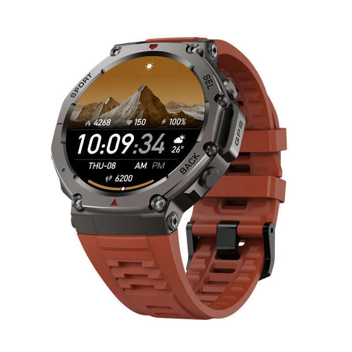 Smartwatch With AMOLED Display showcasing a rugged design, GPS features, and vibrant touchscreen display.