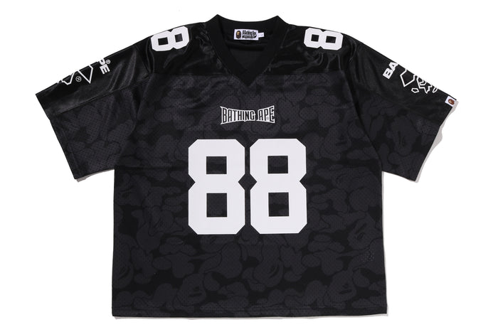SOLID CAMO MULTI LOGO RELAXED FIT FOOTBALL JERSEY TEE