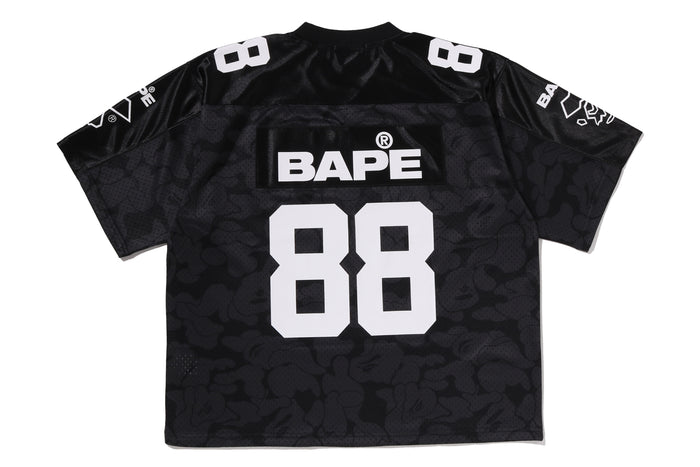 SOLID CAMO MULTI LOGO RELAXED FIT FOOTBALL JERSEY TEE