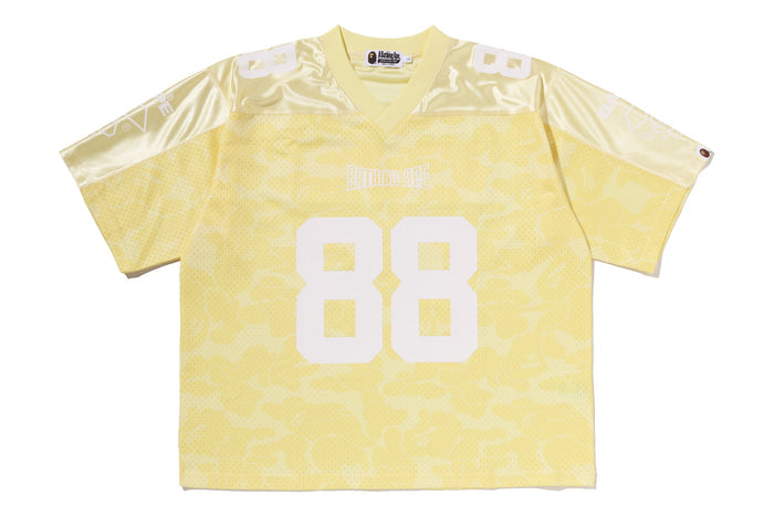 SOLID CAMO MULTI LOGO RELAXED FIT FOOTBALL JERSEY TEE