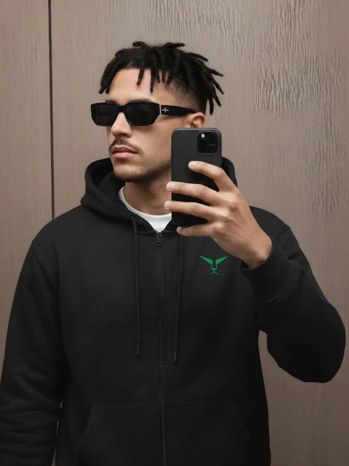 Solid Full Sleeve Zipper Hoodie Leon Clothing