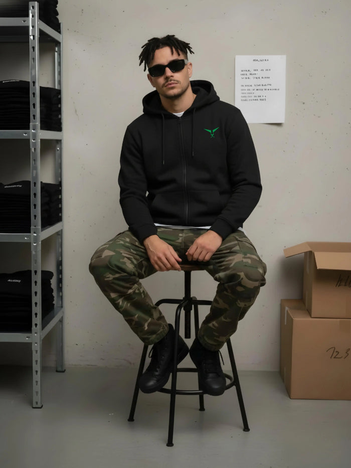 Solid Full Sleeve Zipper Hoodie Leon Clothing