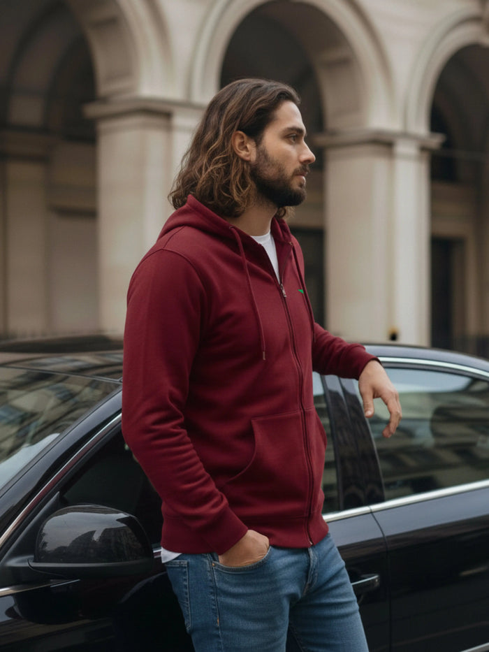 Solid Full Sleeve Zipper Hoodie Leon Clothing