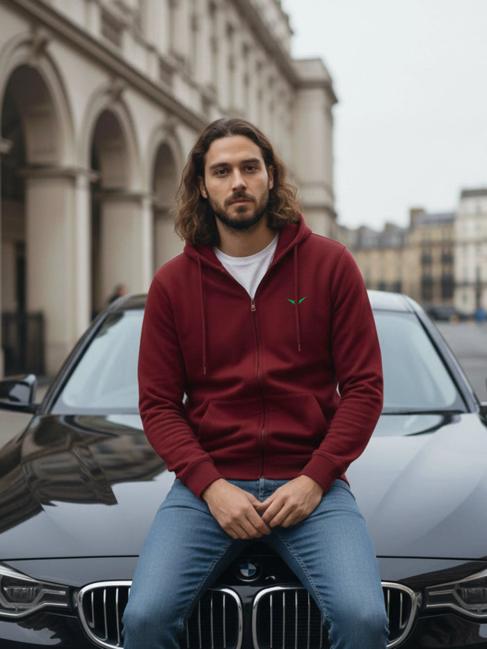 Solid Full Sleeve Zipper Hoodie Leon Clothing