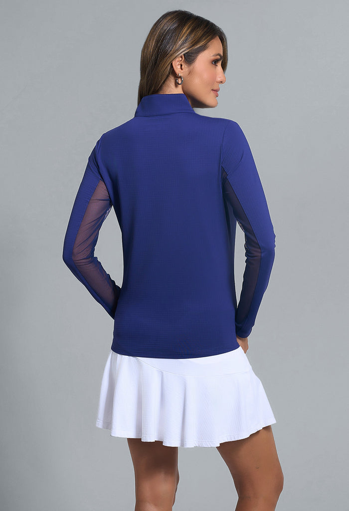 Solid Long Sleeve Mock Neck Top - 80000
