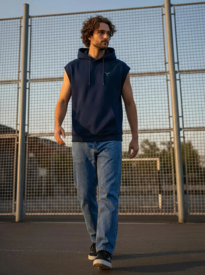 Solid Sleeveless Pullover Hoodie Leon Clothing