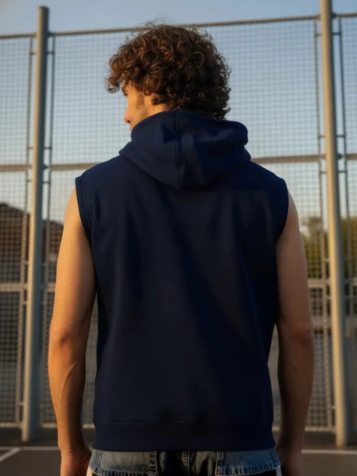 Solid Sleeveless Pullover Hoodie Leon Clothing