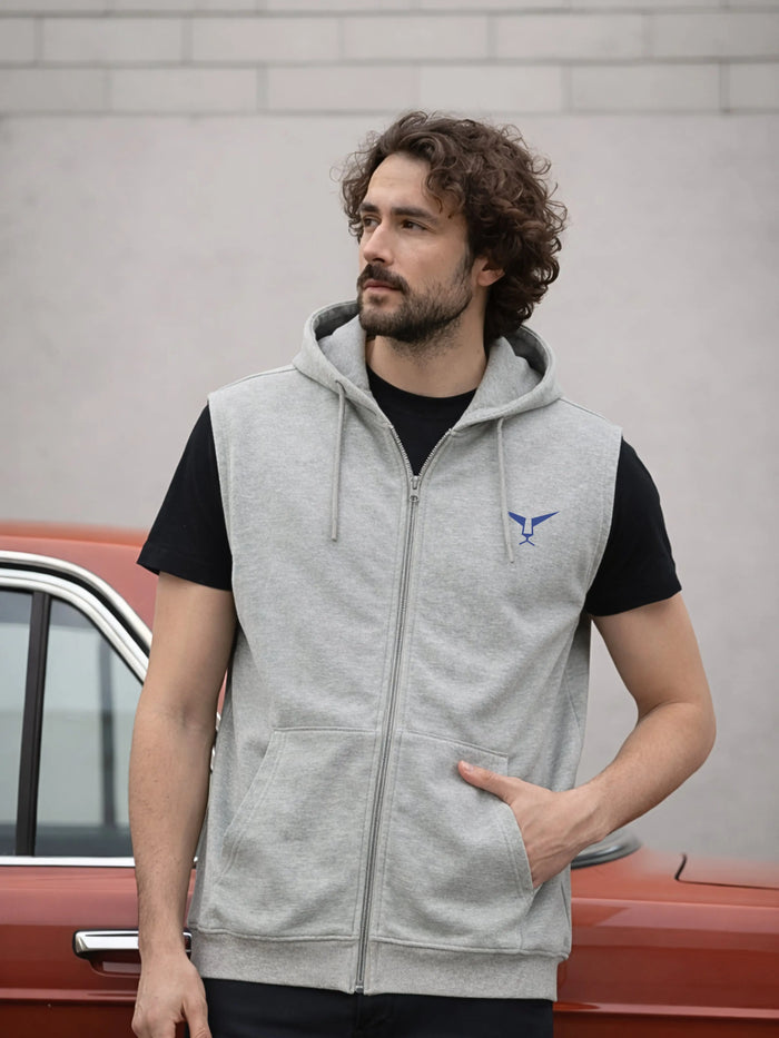 Solid Sleeveless Zipper Hoodie Leon Clothing